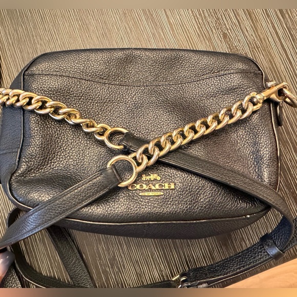 Coach Black Pebbled Leather Camera Crossbody Bag - Picture 9 of 15